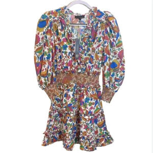 HOUSE OF HARLOW 1960  NICOLE RICHIE Floral Smocked Tiered Dress {small}